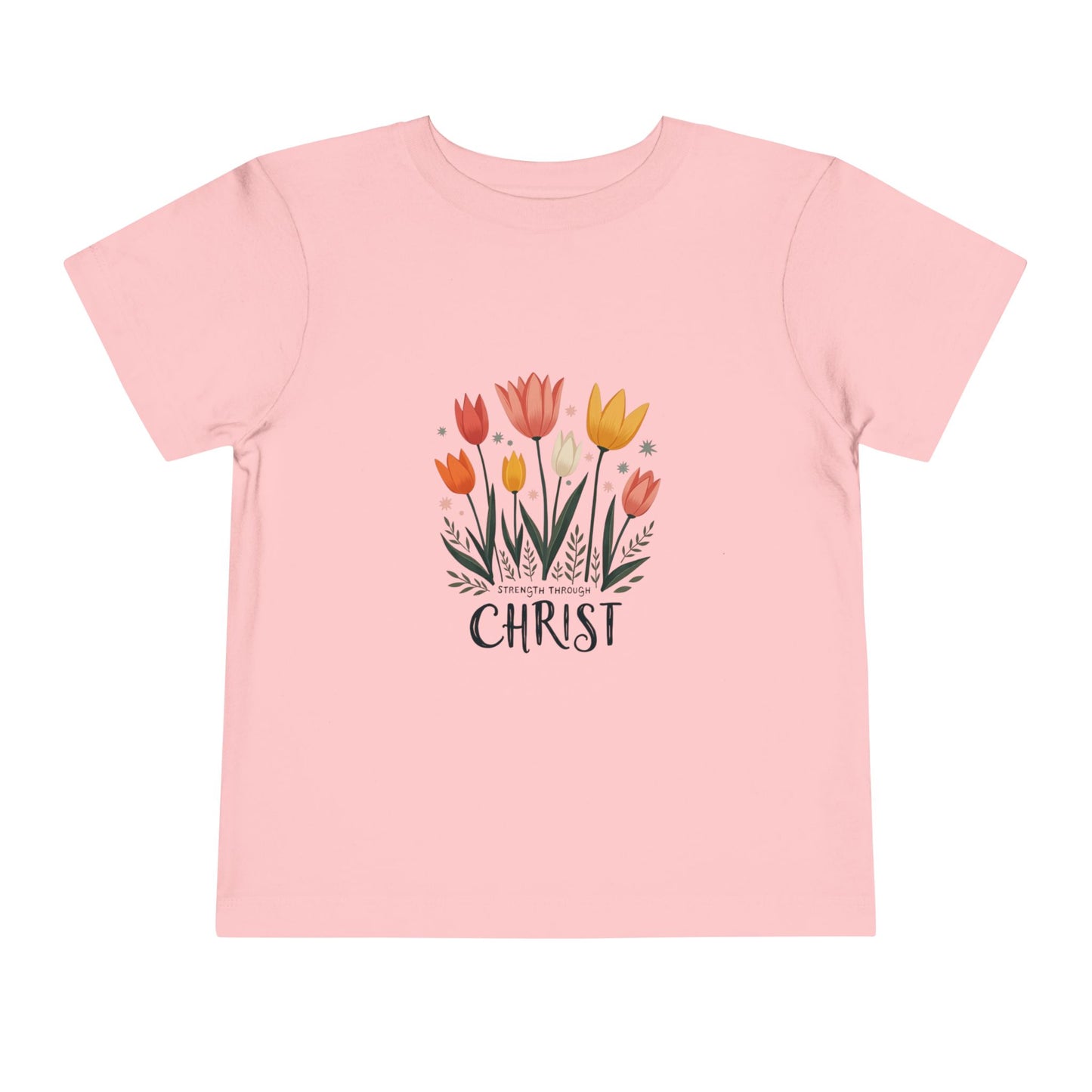 Cute Tulip Floral Christ Tee for Toddlers | Daily Faith Inspiration | Ideal Gift for Kids