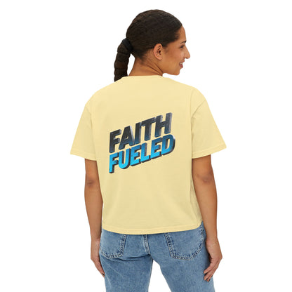 Faith Fueled Boxy Tee — Women's Inspirational Graphic Tee