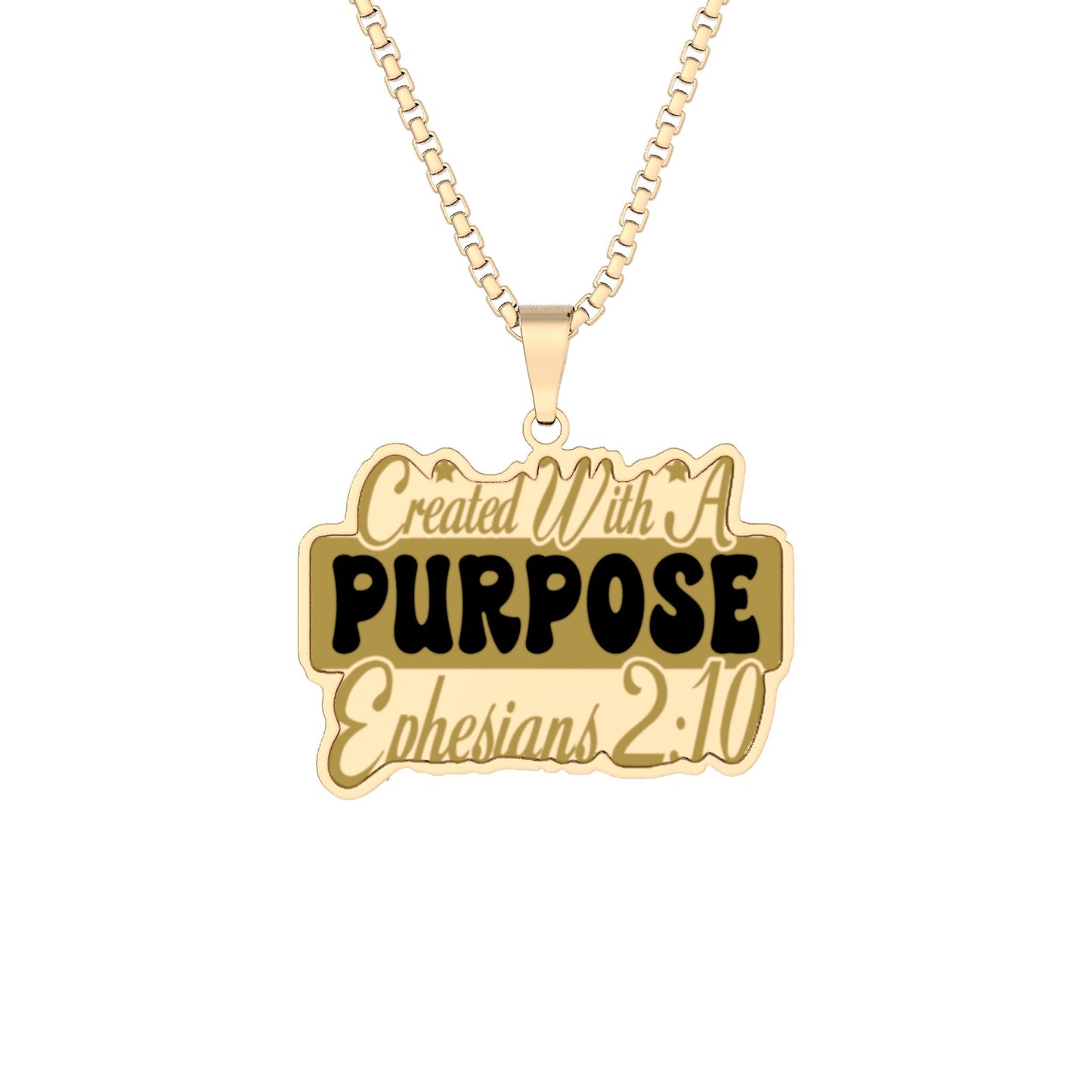 Purpose Custom Cut Photo Pendant Necklace — Personalized Ephesians 2:10 Inspirational Jewelry