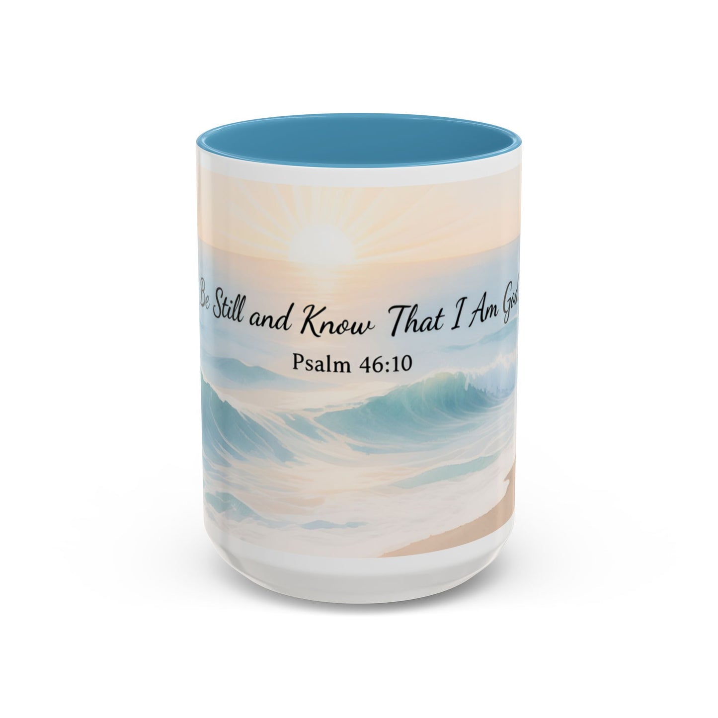 Psalm 46:10 Ocean Coffee Mug – "Be Still and Know That I Am God" Inspirational Ceramic