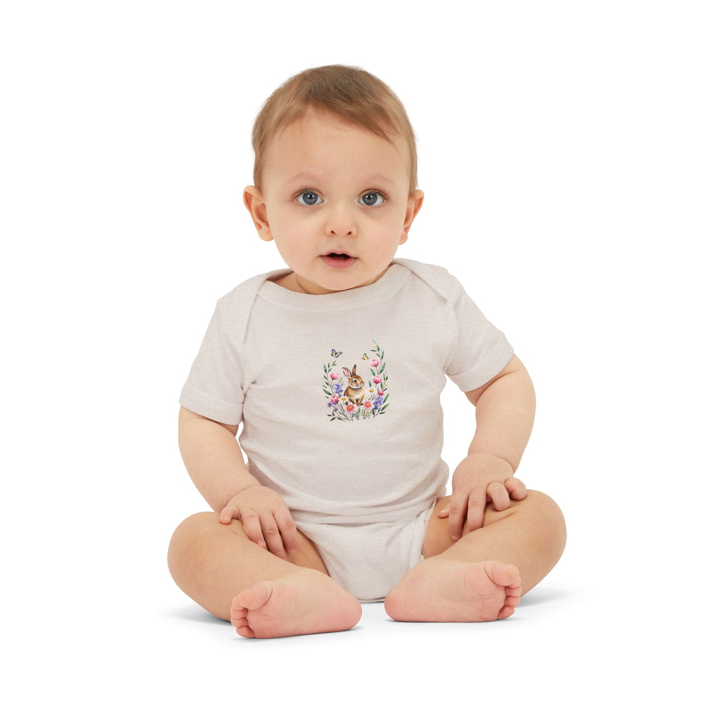 Floral Bunny Infant One-Piece Bodysuit