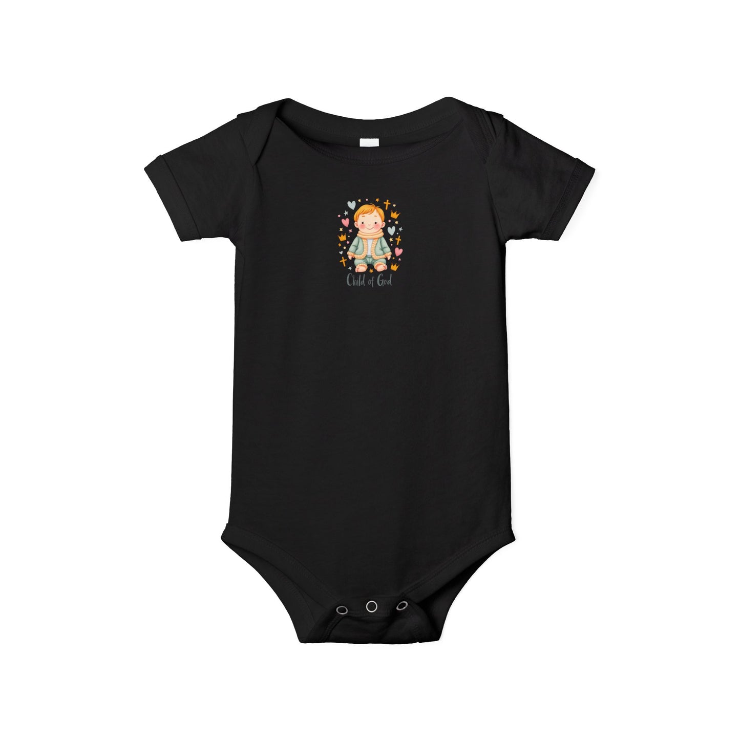 Infant One-Piece Bodysuit — Cute Little Girl Illustration "Hello World" Baby Bodysuit
