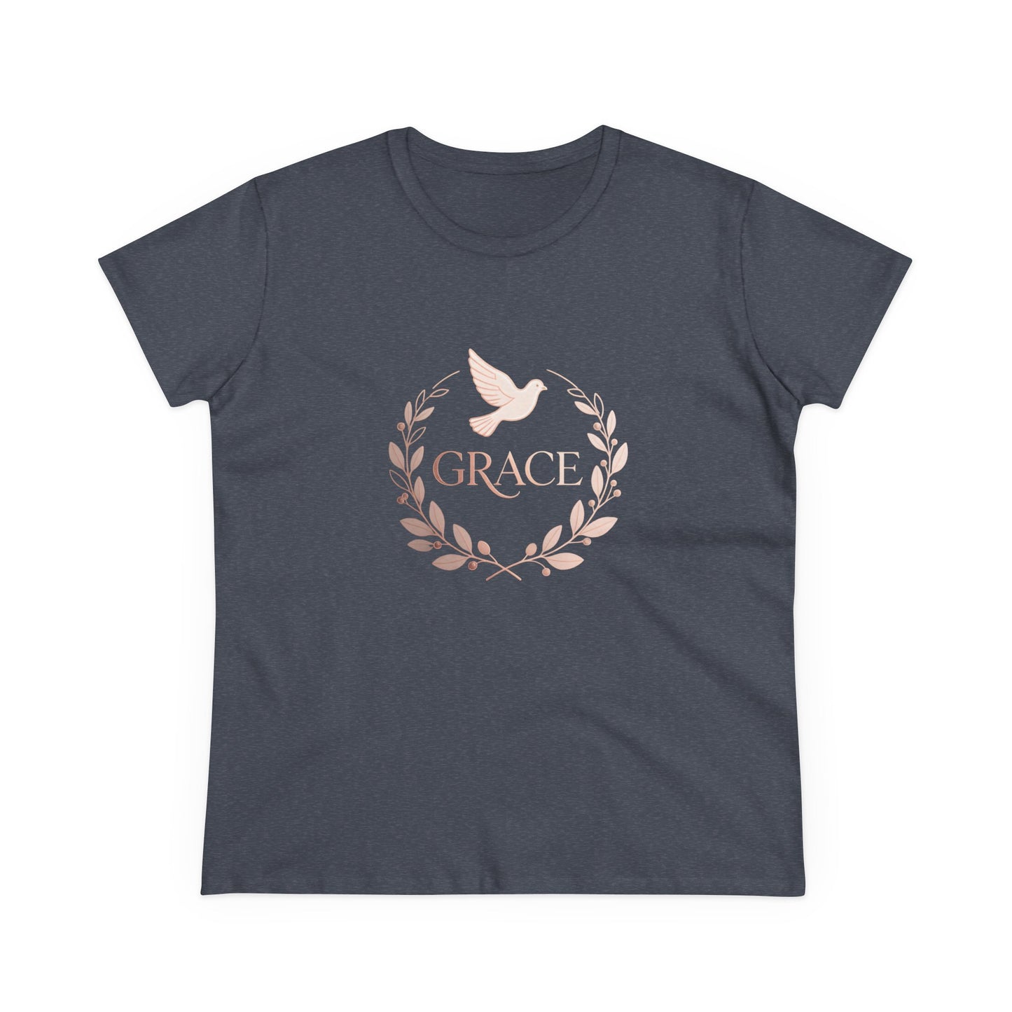 Graceful Dove Wreath Tee — Women's Rose-Gold Reminder Tee