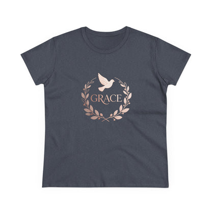 Graceful Dove Wreath Tee — Women's Rose-Gold Reminder Tee