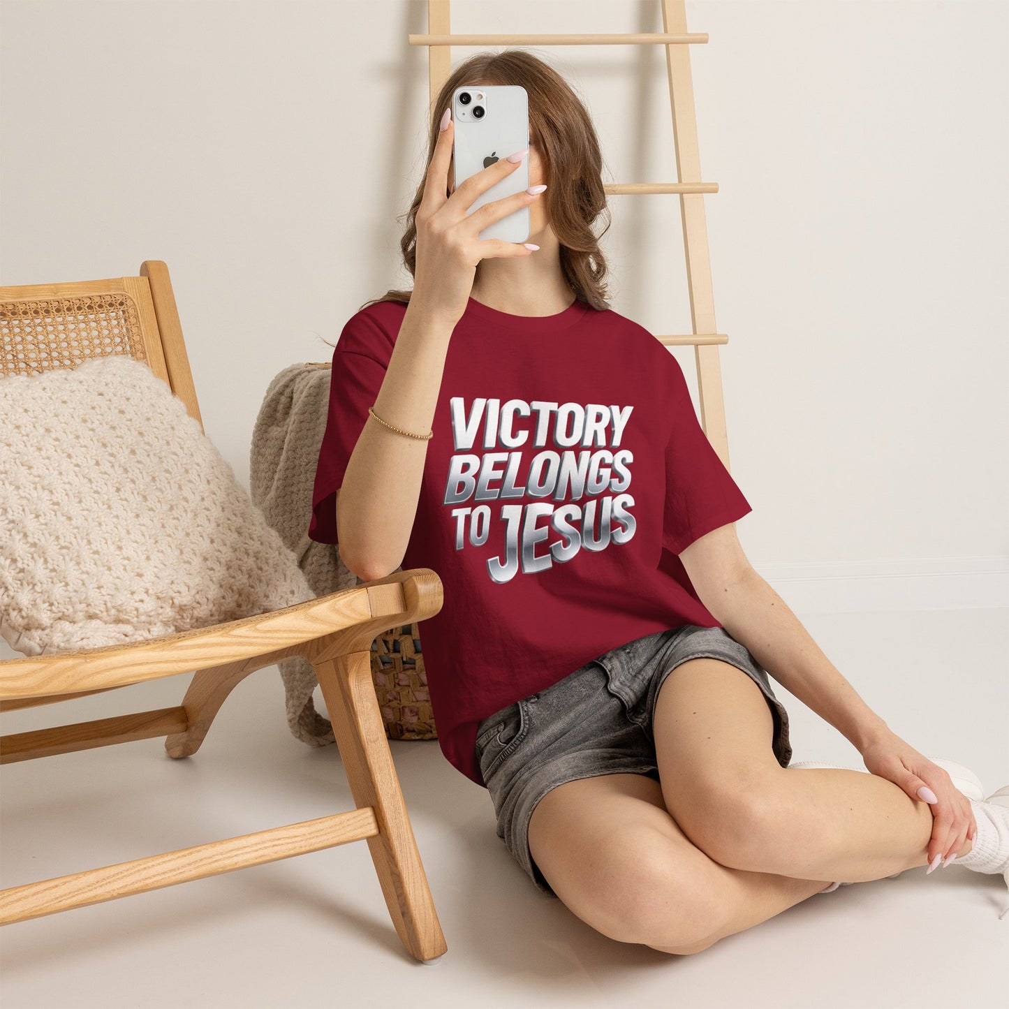 Victory Belongs to Jesus T-Shirt — Heavyweight Christian Faith Tee