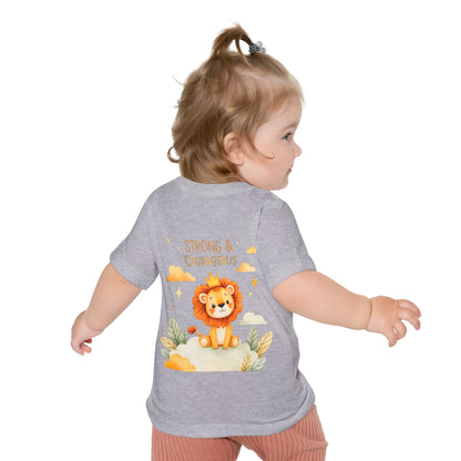 Strong & Courageous Lion Baby T-Shirt — Cute Nursery Tee for Baby Shower & Newborn