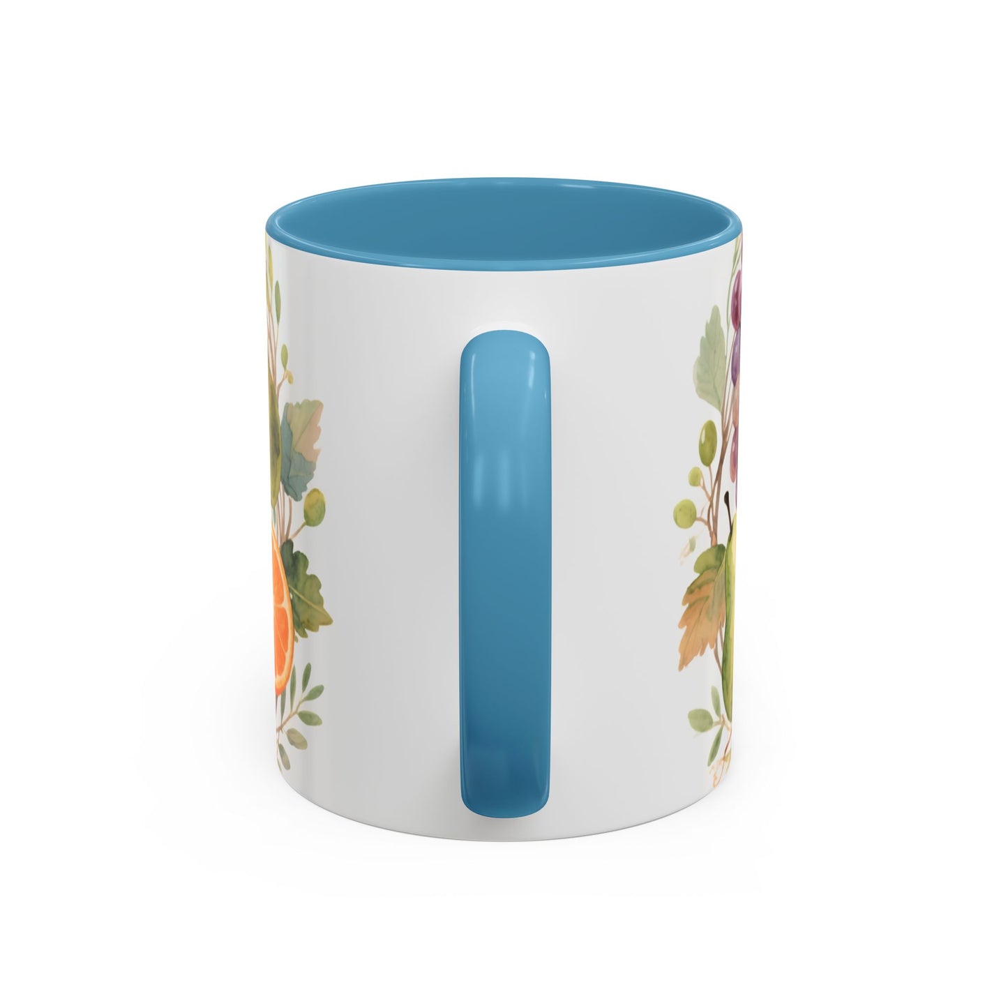 Christian Fruit of the Spirit Accent Coffee Mug — Galatians 5:22-23 Floral Scripture Design (11/15oz)