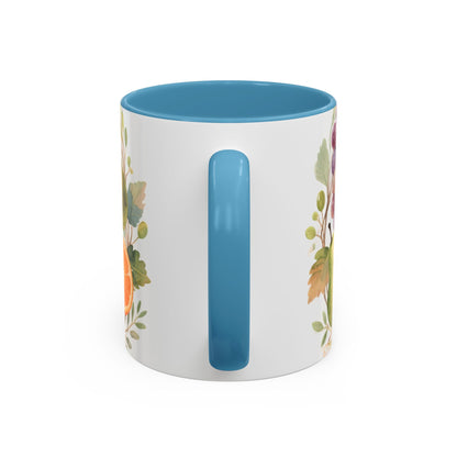 Christian Fruit of the Spirit Accent Coffee Mug — Galatians 5:22-23 Floral Scripture Design (11/15oz)