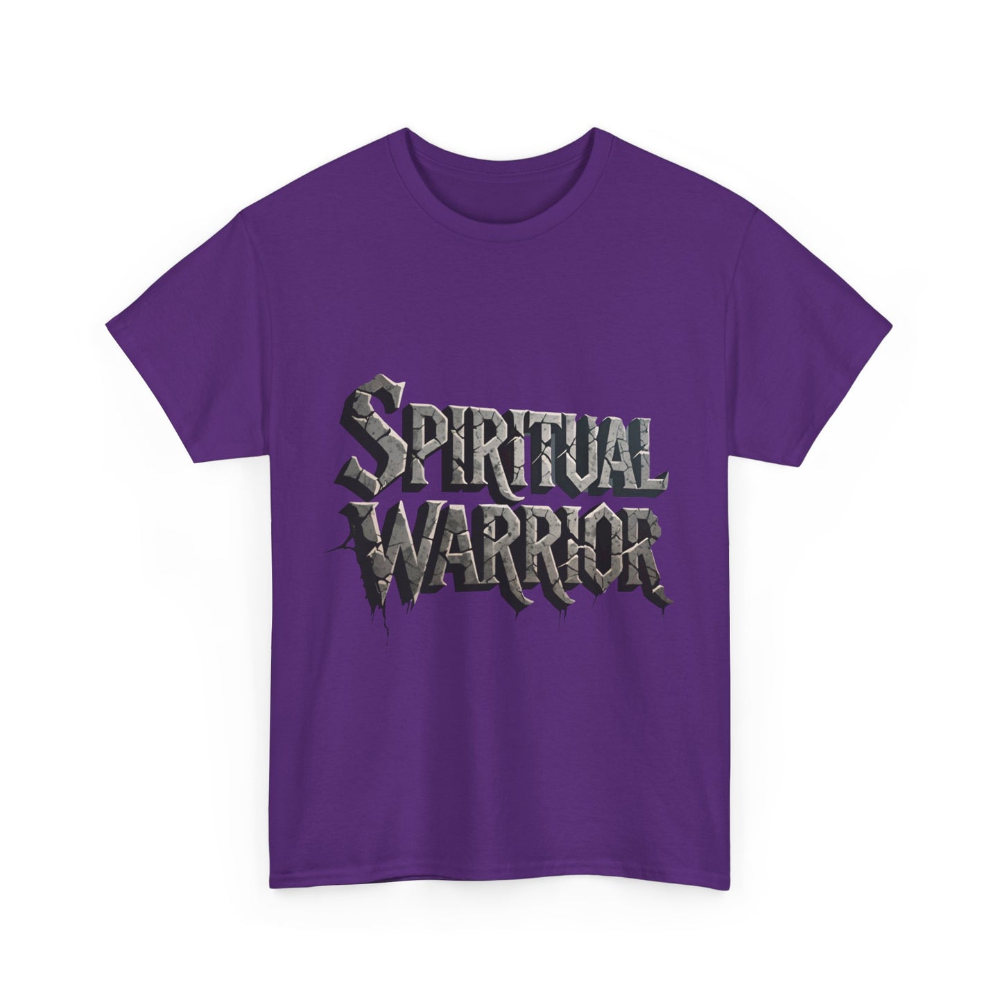 Spiritual Warrior T-Shirt — Gothic Lettering Faith & Strength Tee