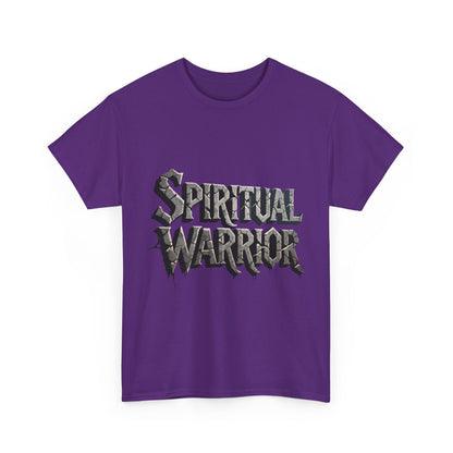 Spiritual Warrior T-Shirt — Gothic Lettering Faith & Strength Tee