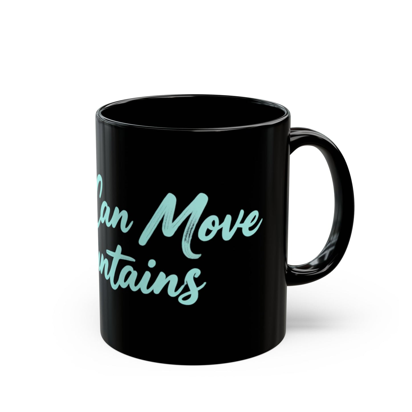 Keep Going Black Ceramic Mug — Aqua Script Inspirational Coffee Cup (11oz & 15oz)