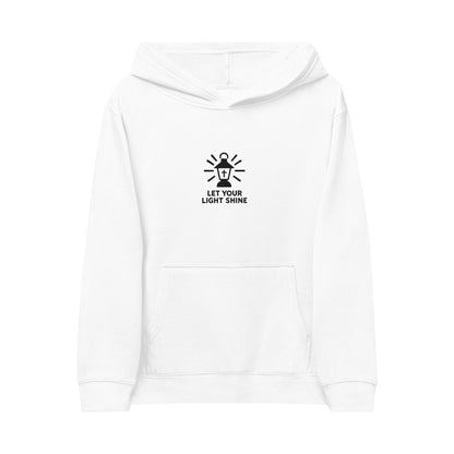 Kids Embroidered Hoodie - "Let Your Light Shine" Inspirational Fleece Pullover