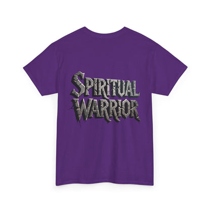 Spiritual Warrior T-Shirt — Gothic Lettering Faith & Strength Tee