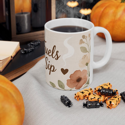 Ceramic Mug with Faith Fuels Every Sip Design | Floral Coffee Mug | Thoughtful Gift for Believers