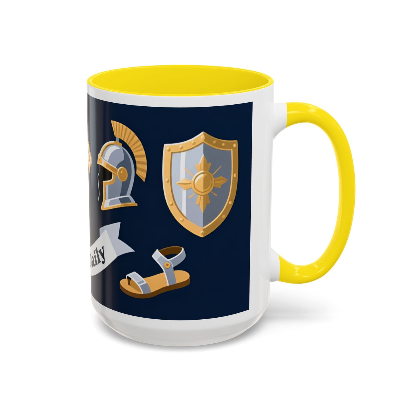 Christian Knight Coffee Mug — “Suit Up Daily” Accent Ceramic Mug