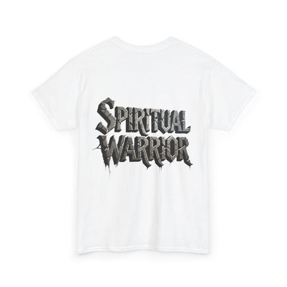 Spiritual Warrior T-Shirt — Gothic Lettering Faith & Strength Tee