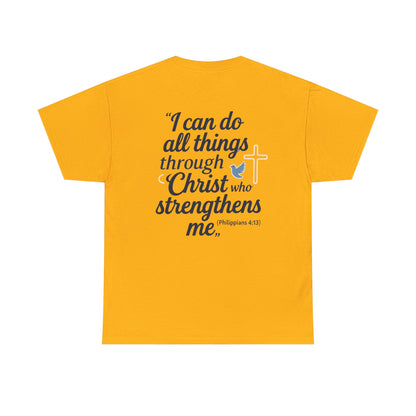 Inspirational Christian T-Shirt - "I Can Do All Things Through Christ" Bible Verse Tee
