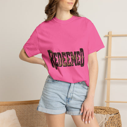 Garment-Dyed Statement Tee — Bold Single-Word Typographic Front