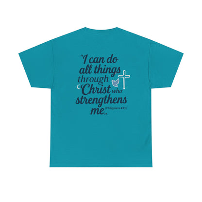 Inspirational Christian T-Shirt - "I Can Do All Things Through Christ" Bible Verse Tee