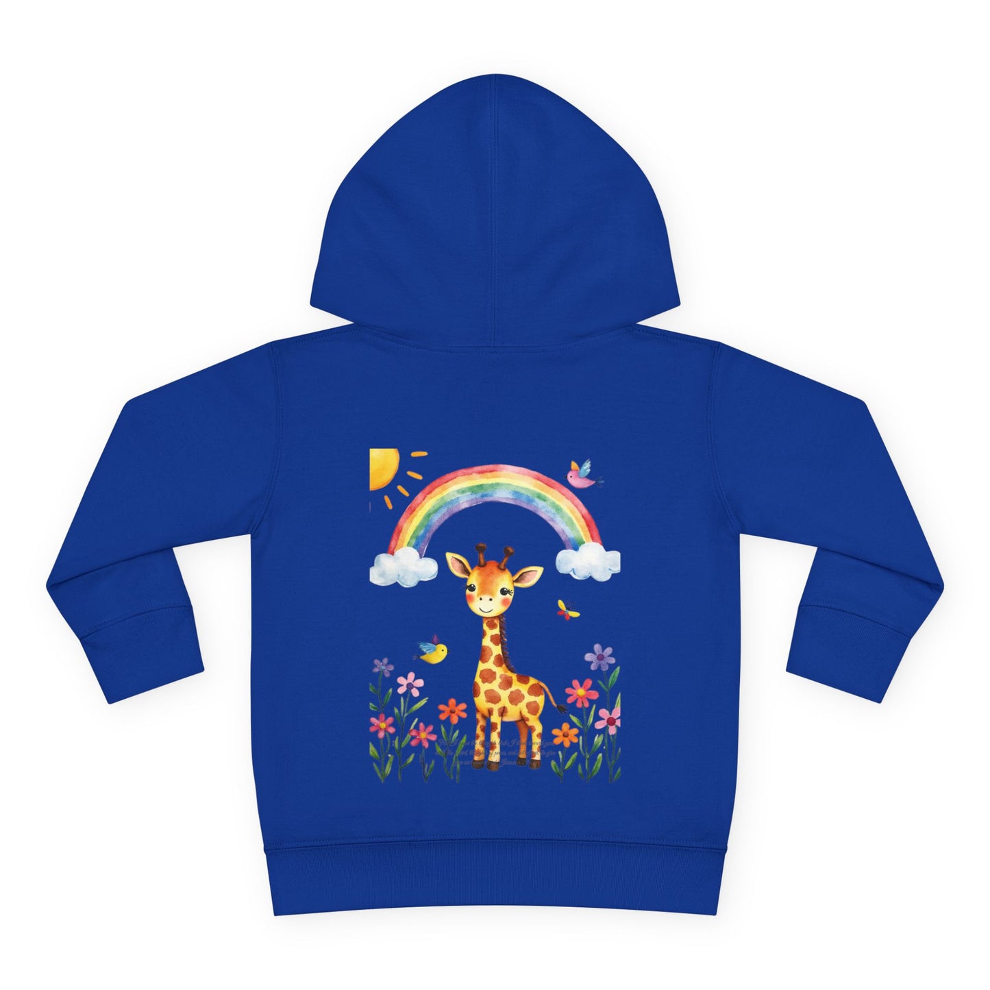 Toddler Hoodie — Giraffe Rainbow Floral Pullover