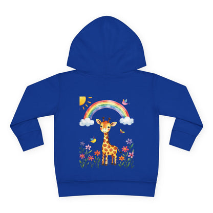 Toddler Hoodie — Giraffe Rainbow Floral Pullover