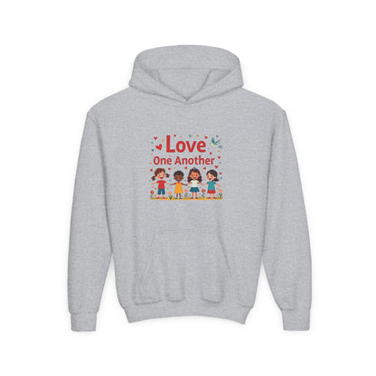 Love One Another Youth Hoodie — Kids' Inclusive Friendship Sweatshirt