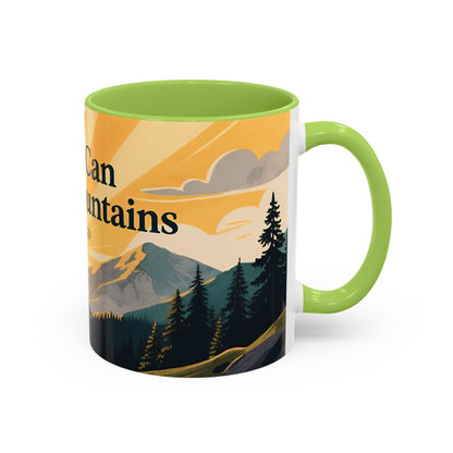 Faith Can Move Mountains Coffee Mug — Matthew 17:20 Inspirational Accent Mug