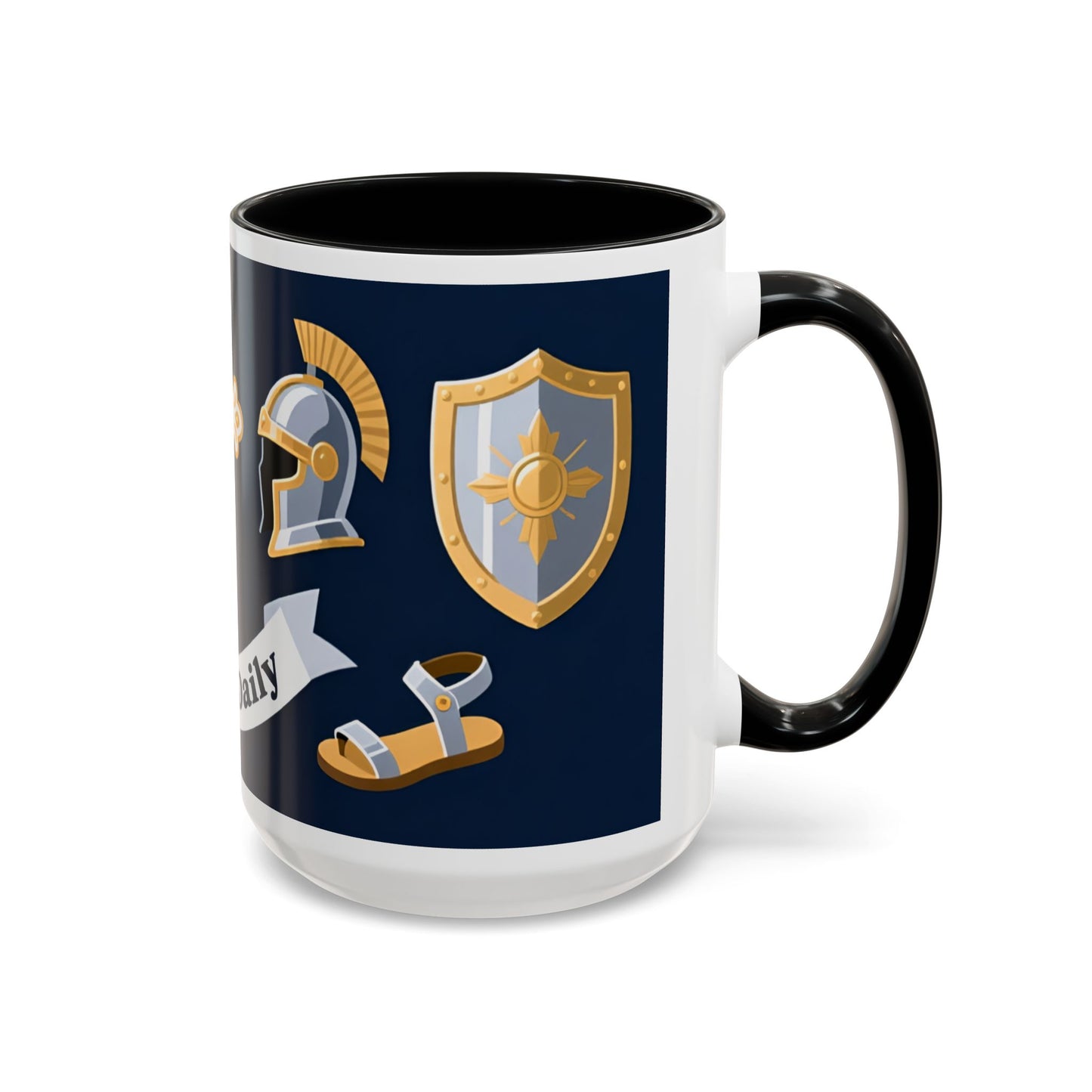 Christian Knight Coffee Mug — “Suit Up Daily” Accent Ceramic Mug