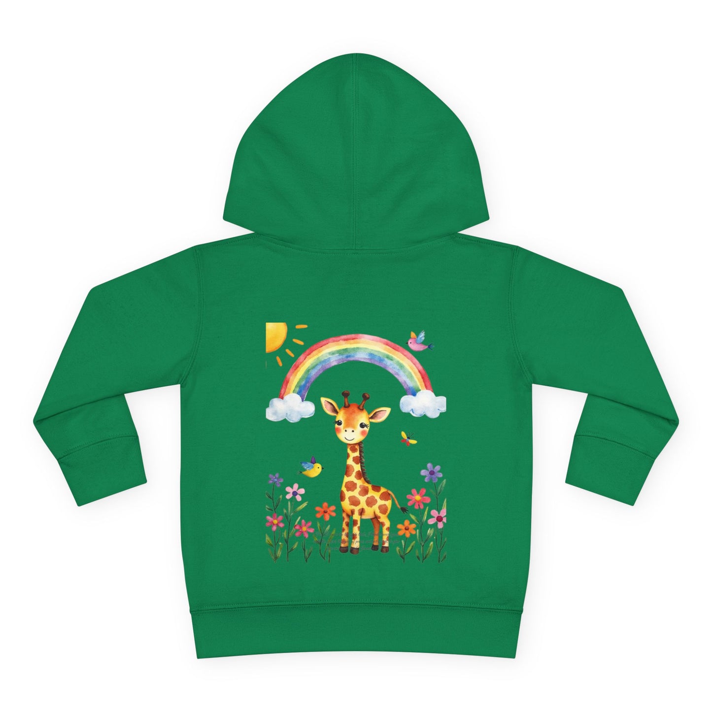 Toddler Hoodie — Giraffe Rainbow Floral Pullover