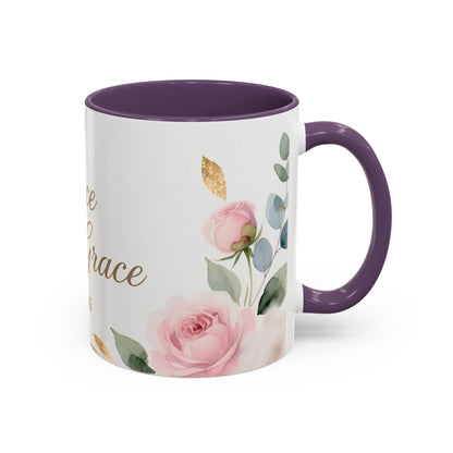 Grace Upon Grace Coffee Mug — Floral John 1:16 Scripture Accent Mug