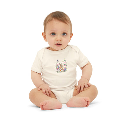 Floral Bunny Infant One-Piece Bodysuit