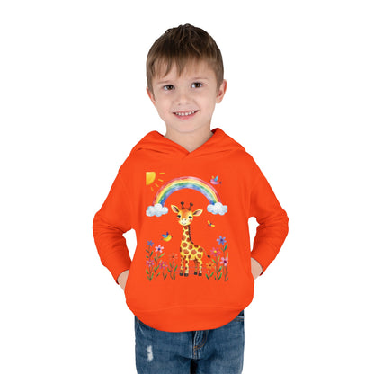 Toddler Hoodie — Giraffe Rainbow Floral Pullover