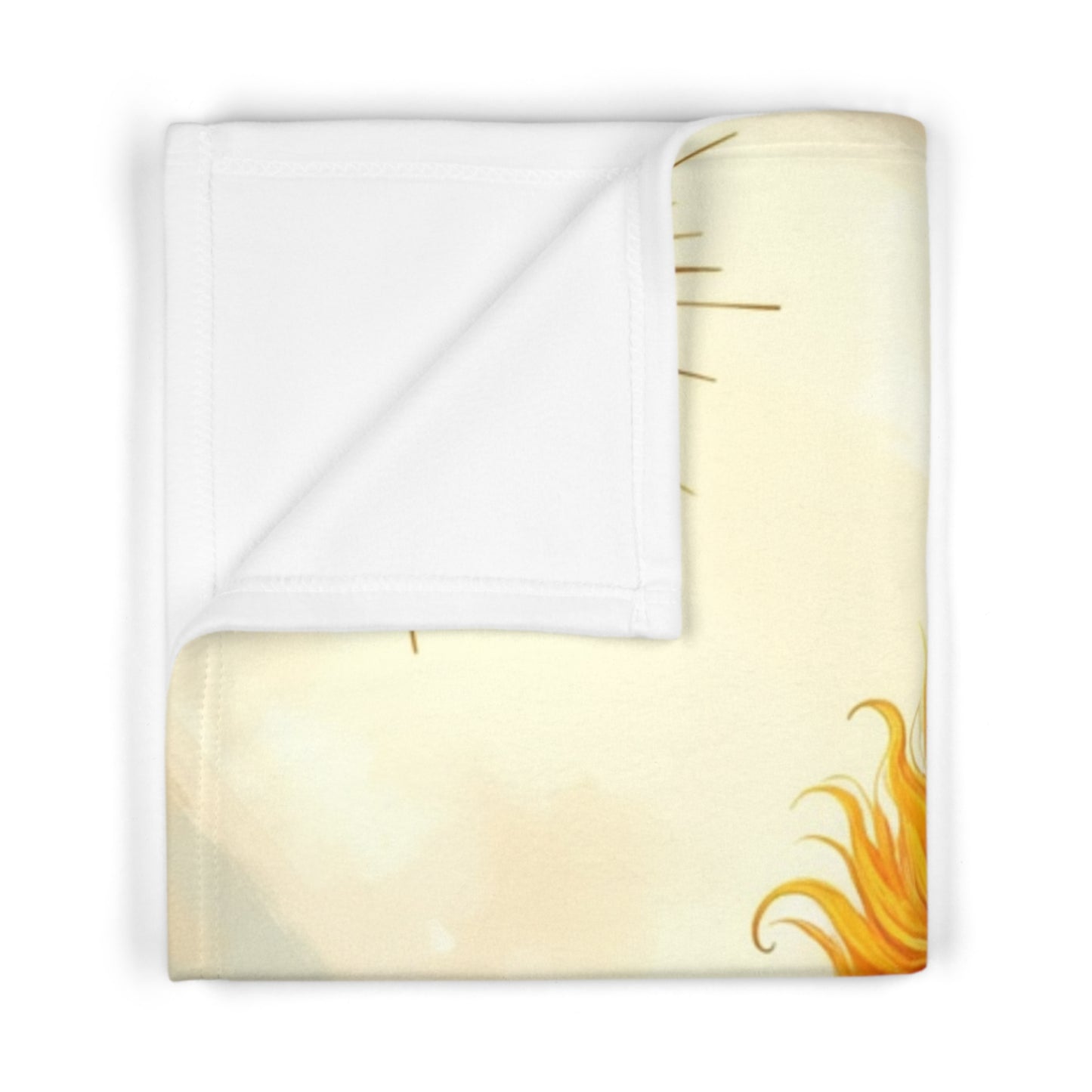 Cute Lion Baby Blanket — Soft Fleece Nursery Throw with Sun & Butterflies