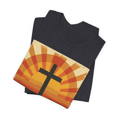 Jesus Saves Cross tee | Christian faith shirt, sunrise graphic | Perfect Gift for Mom and Dad | Friends and Family Shirt