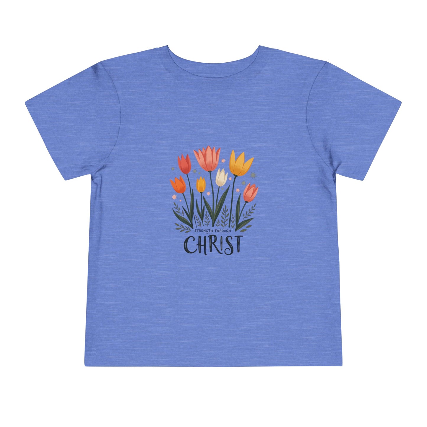 Cute Tulip Floral Christ Tee for Toddlers | Daily Faith Inspiration | Ideal Gift for Kids