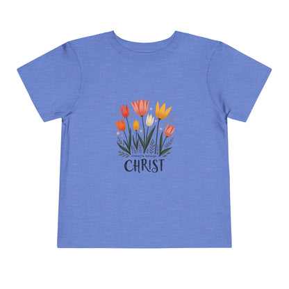 Cute Tulip Floral Christ Tee for Toddlers | Daily Faith Inspiration | Ideal Gift for Kids