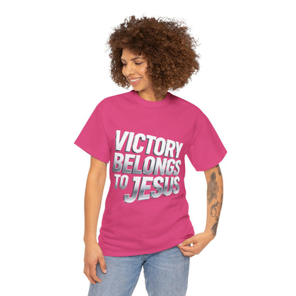 Victory Belongs to Jesus T-Shirt — Heavyweight Christian Faith Tee