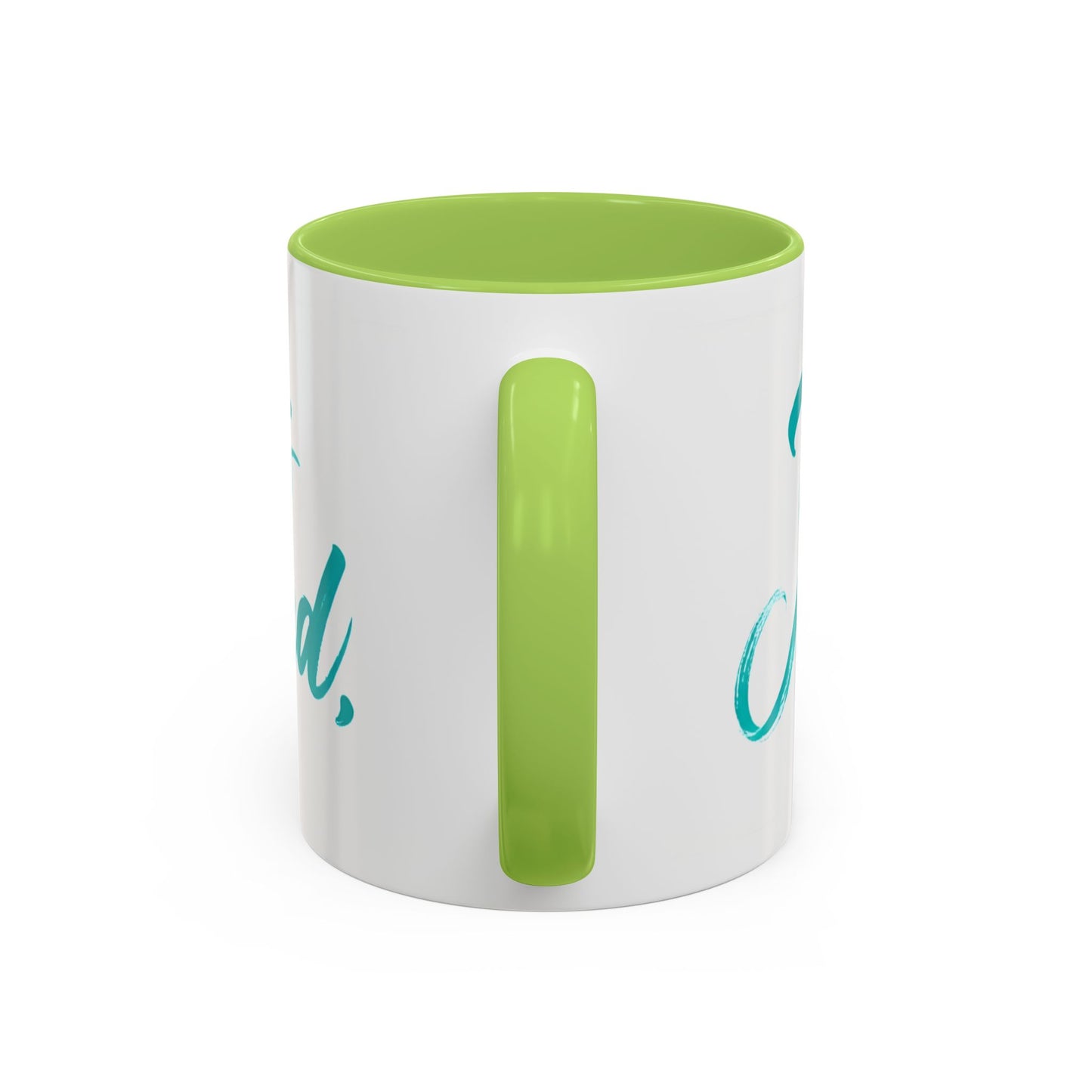 Scripture Accent Coffee Mug — Teal Hand-Lettered Encouragement (11/15 oz)
