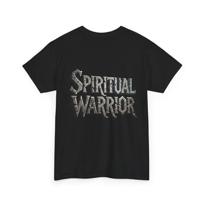Spiritual Warrior T-Shirt — Gothic Lettering Faith & Strength Tee