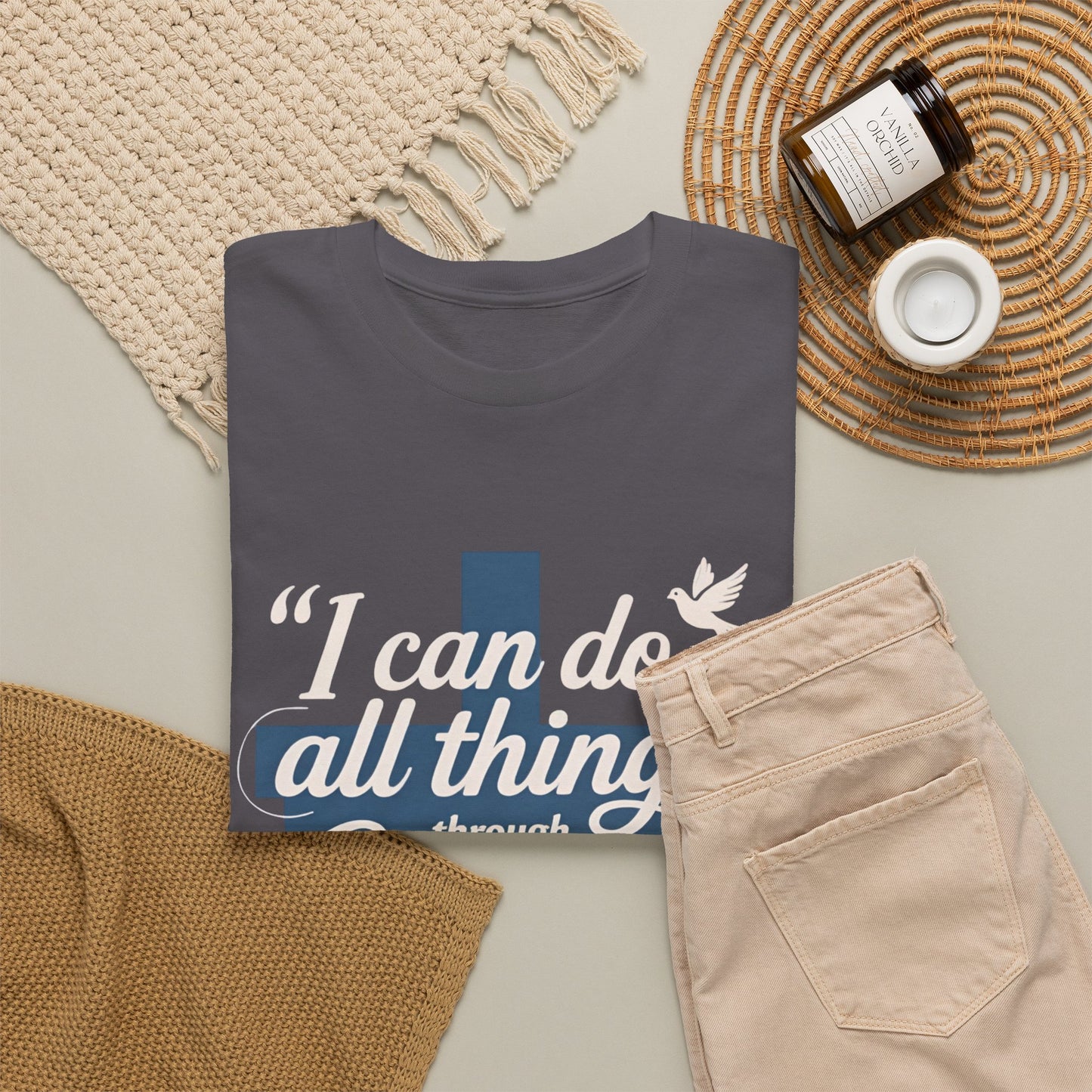 Philippians 4:13 Cotton Tee — "I Can Do All Things" Christian Prayer T-Shirt