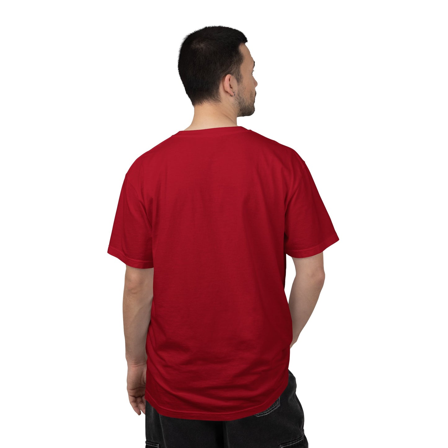 Garment-Dyed Statement Tee — Bold Single-Word Typographic Front