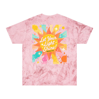 Let Your Light Shine T-Shirt — Retro Sunshine Graphic Tee (Matthew 5:16)