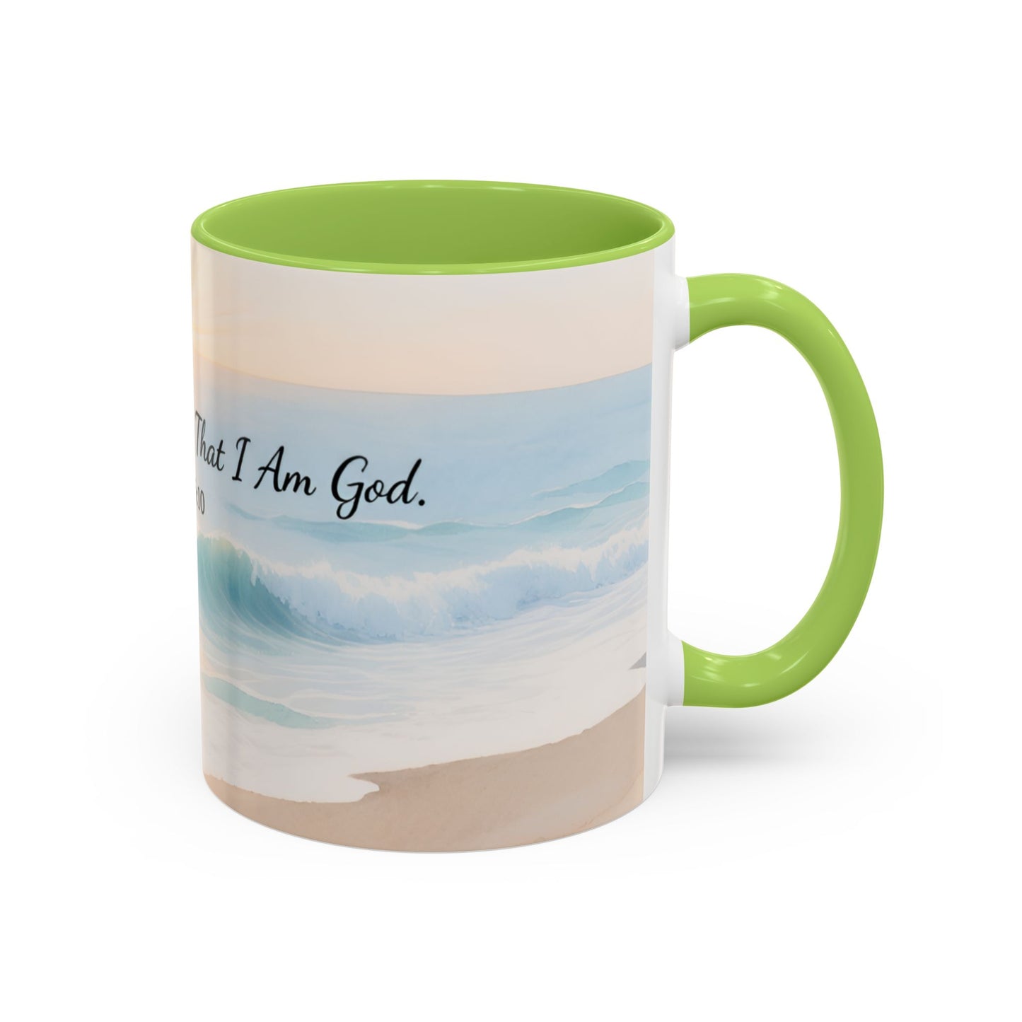 Psalm 46:10 Ocean Coffee Mug – "Be Still and Know That I Am God" Inspirational Ceramic
