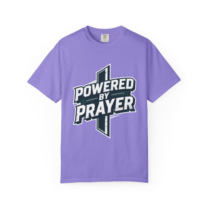 Powered by Prayer T‑Shirt — Faith Graphic Tee with Cross