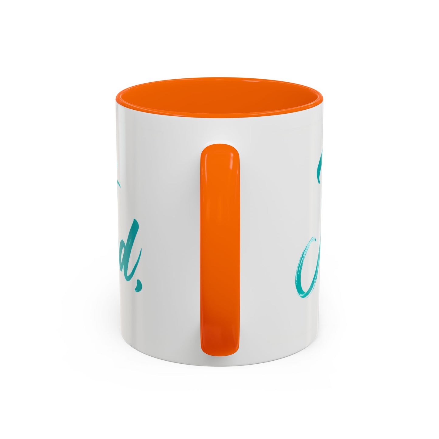 Scripture Accent Coffee Mug — Teal Hand-Lettered Encouragement (11/15 oz)