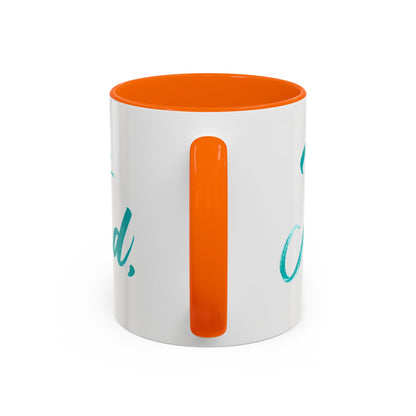 Scripture Accent Coffee Mug — Teal Hand-Lettered Encouragement (11/15 oz)