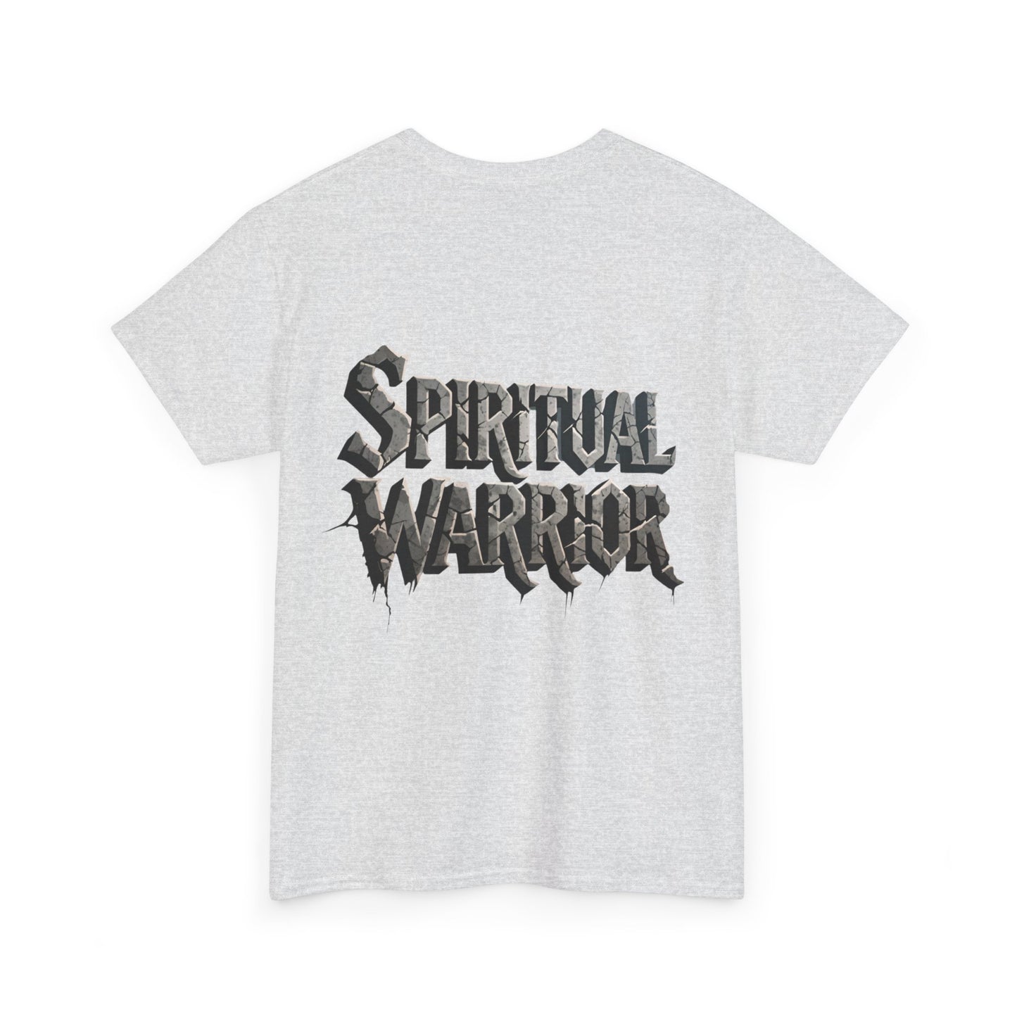 Spiritual Warrior T-Shirt — Gothic Lettering Faith & Strength Tee