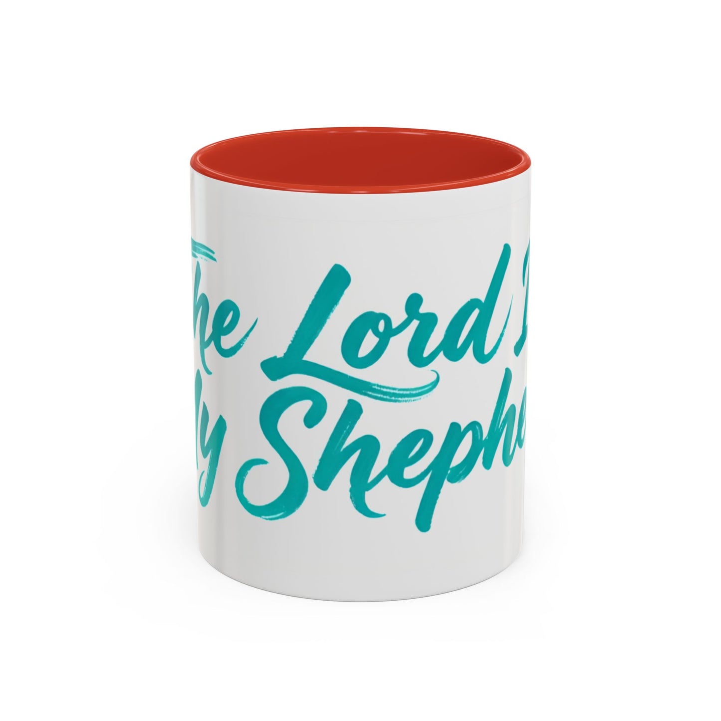 Scripture Accent Coffee Mug — Teal Hand-Lettered Encouragement (11/15 oz)