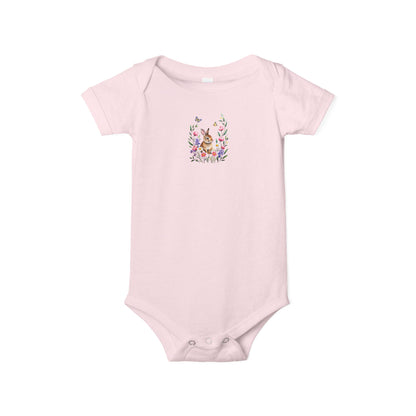 Floral Bunny Infant One-Piece Bodysuit