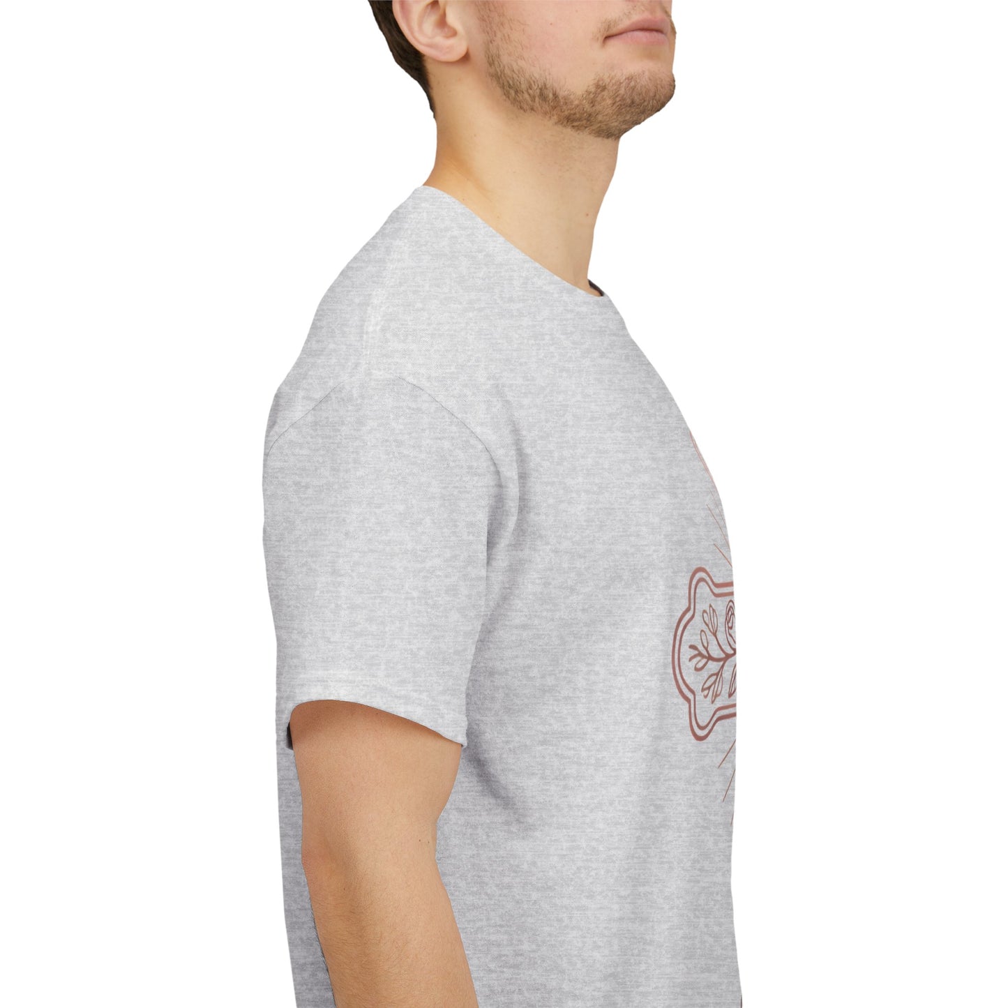 Floral Cross Tee – Delicate Pink Botanical Christian T-Shirt